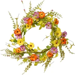 Bright Mixed Floral And Greenery Swirl Wreath-Kirkland's Home Best