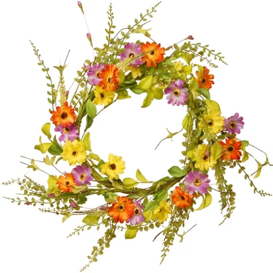 Bright Mixed Floral And Greenery Swirl Wreath-Kirkland's Home Best