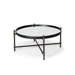 Bronze And Onyx Mirror Top Round Coffee Table-Kirkland's Home Best