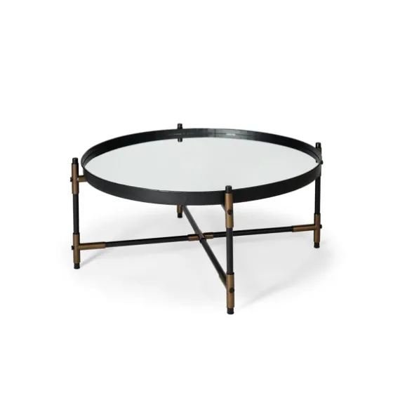 Bronze And Onyx Mirror Top Round Coffee Table-Kirkland's Home Best