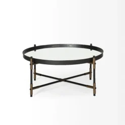 Bronze And Onyx Mirror Top Round Coffee Table-Kirkland's Home Best