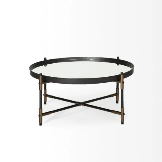 Bronze And Onyx Mirror Top Round Coffee Table-Kirkland's Home Best