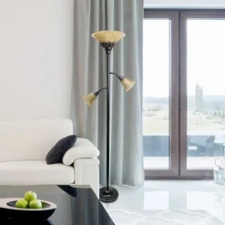 Bronze And 3-Scallop Glass Floor Lamp-Kirkland's Home Cheap