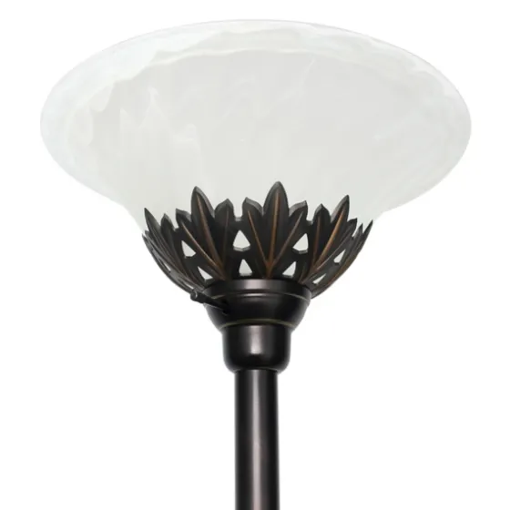 Bronze And White 3-Scallop Glass Floor Lamp-Kirkland's Home Best Sale