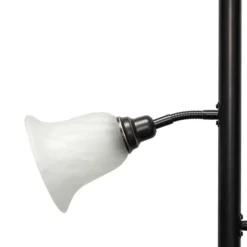 Bronze And White 3-Scallop Glass Floor Lamp-Kirkland's Home Best Sale