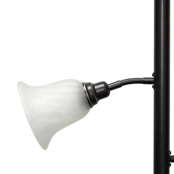 Bronze And White 3-Scallop Glass Floor Lamp-Kirkland's Home Best Sale