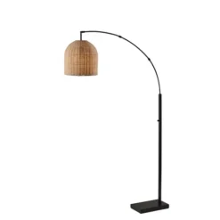 Bronze And Woven Rat Arc Floor Lamp-Kirkland's Home Shop
