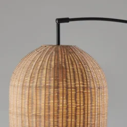Bronze And Woven Rat Arc Floor Lamp-Kirkland's Home Shop