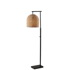 Bronze And Woven Rat Stem Floor Lamp-Kirkland's Home Fashion
