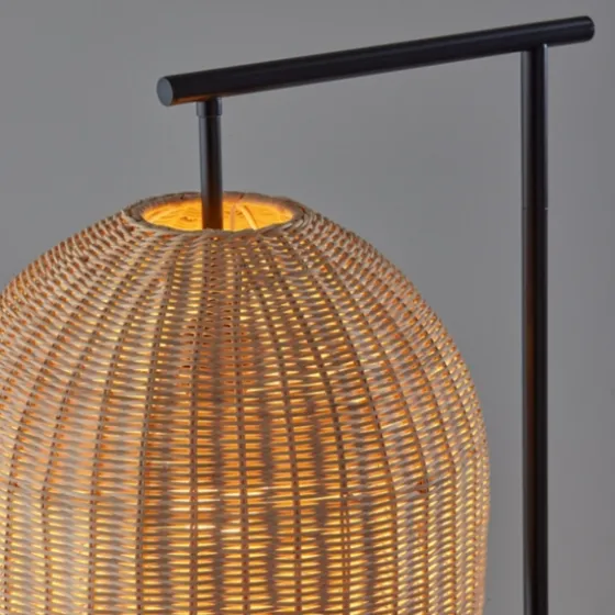 Bronze And Woven Rat Stem Floor Lamp-Kirkland's Home Fashion