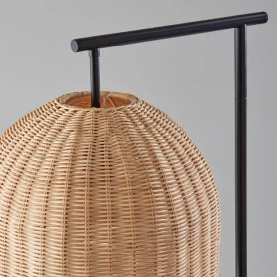 Bronze And Woven Rat Stem Floor Lamp-Kirkland's Home Fashion