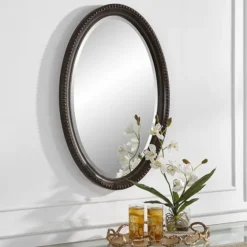 Bronze Beaded Frame Oval Mirror-Kirkland's Home Best