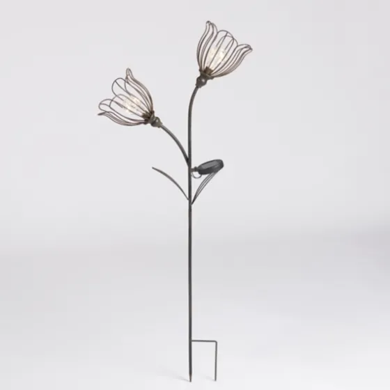 Bronze Flowers Solar Lantern Yard Stake-Kirkland's Home Sale