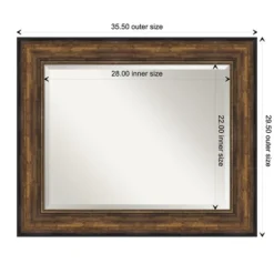 Bronze Frame Beveled Mirror, 35.5X29.5 In.-Kirkland's Home Outlet