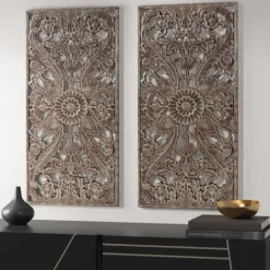 Bronze Madison Park Floral Wall Plaques, Set Of 2-Kirkland's Home Clearance