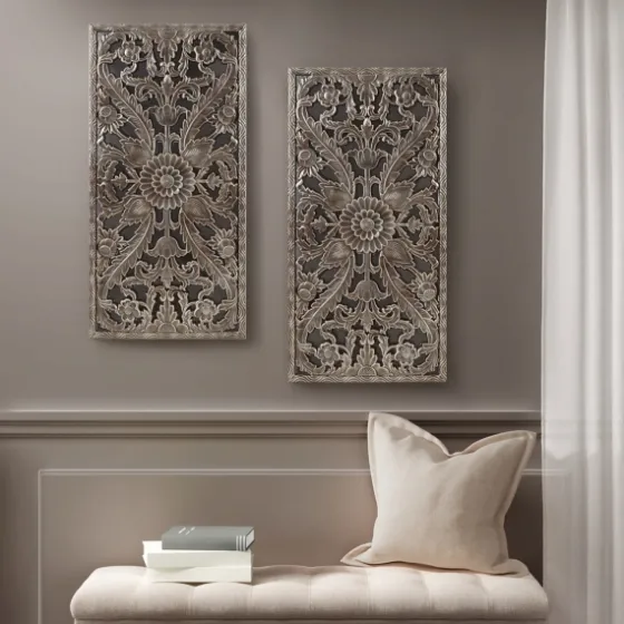 Bronze Madison Park Floral Wall Plaques, Set Of 2-Kirkland's Home Clearance