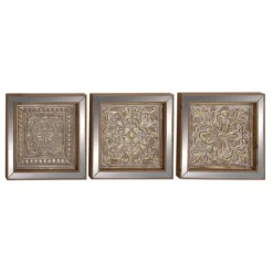 Bronze Metal Mirror Floral Wall Plaques, Set Of 3-Kirkland's Home Fashion