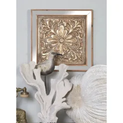 Bronze Metal Mirror Floral Wall Plaques, Set Of 3-Kirkland's Home Fashion