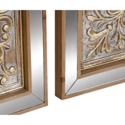 Bronze Metal Mirror Floral Wall Plaques, Set Of 3-Kirkland's Home Fashion