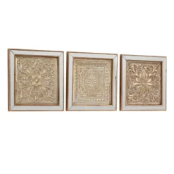 Bronze Metal Mirror Floral Wall Plaques, Set Of 3-Kirkland's Home Fashion
