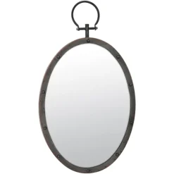 Bronze Metal Oval Ring And Rivet Trim Mirror-Kirkland's Home Cheap