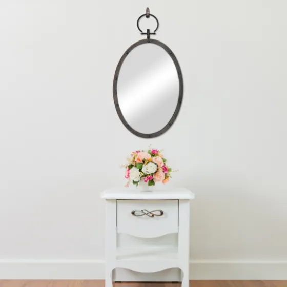 Bronze Metal Oval Ring And Rivet Trim Mirror-Kirkland's Home Cheap