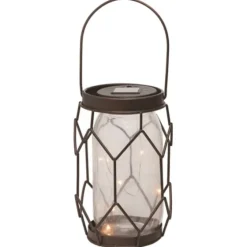 Bronze Metal Solar Mason Jar Lantern-Kirkland's Home Hot