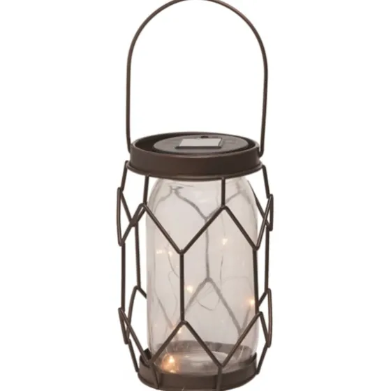 Bronze Metal Solar Mason Jar Lantern-Kirkland's Home Hot