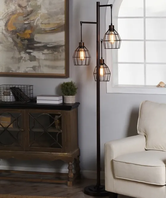 Bronze Metal 3-Tier Floor Lamp-Kirkland's Home New
