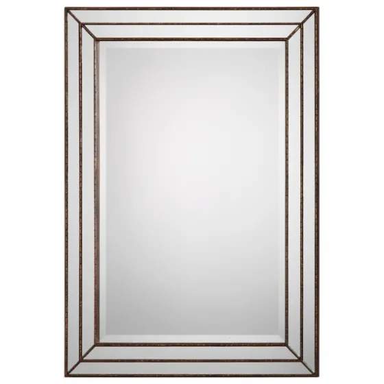 Bronze Metallic Grooved Texture Wall Mirror-Kirkland's Home Online