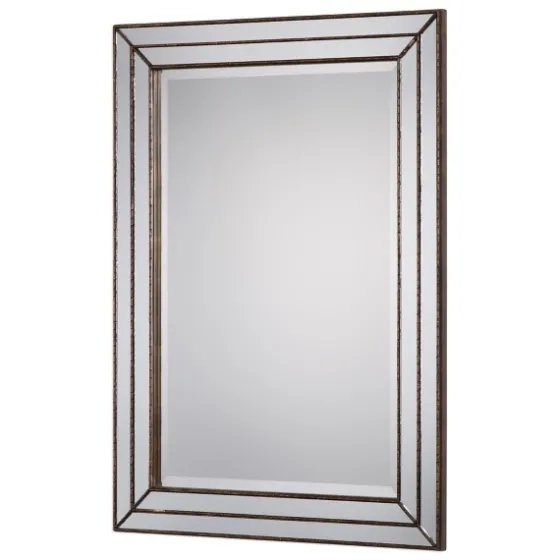 Bronze Metallic Grooved Texture Wall Mirror-Kirkland's Home Online