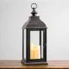 Bronze Plastic Lantern With Led Pillar Candles-Kirkland's Home Cheap