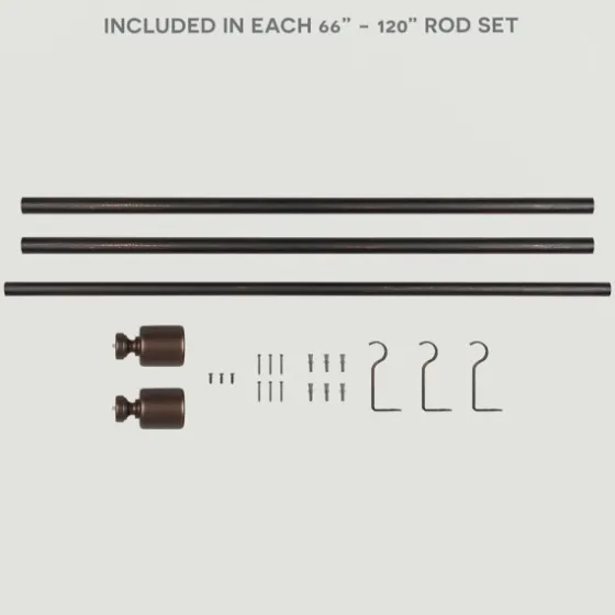 Bronze Rhys Cylinder Curtain Rod, 120 In.-Kirkland's Home Shop