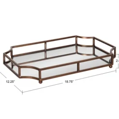 Bronze Scalloped Reflective Tray-Kirkland's Home Outlet