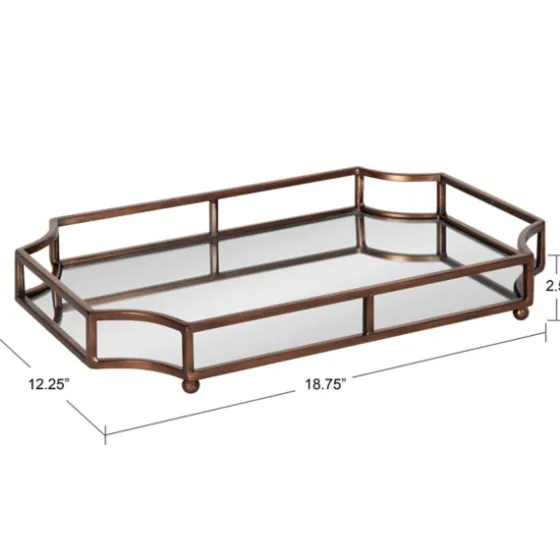 Bronze Scalloped Reflective Tray-Kirkland's Home Outlet