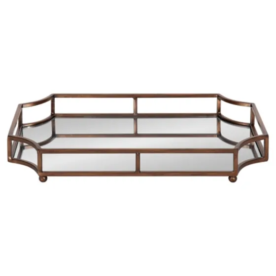 Bronze Scalloped Reflective Tray-Kirkland's Home Outlet