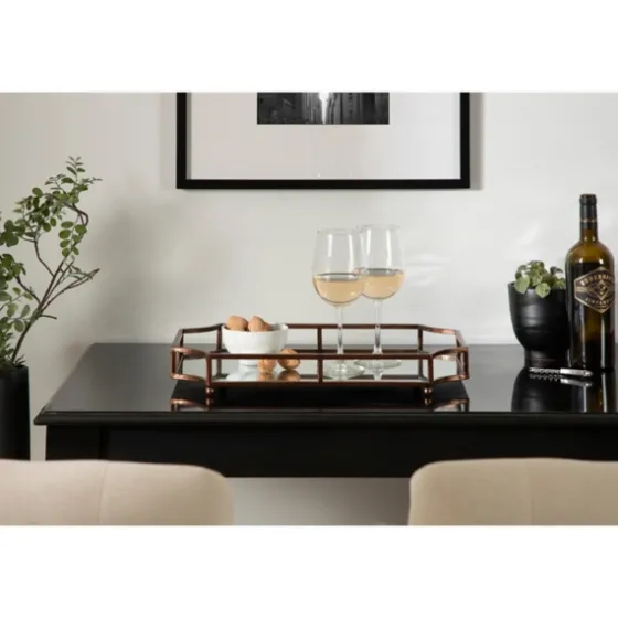 Bronze Scalloped Reflective Tray-Kirkland's Home Outlet