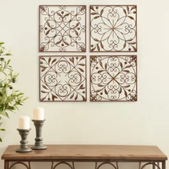 Bronze Scrollwork 4-Pc. Panel Wall Art-Kirkland's Home Outlet