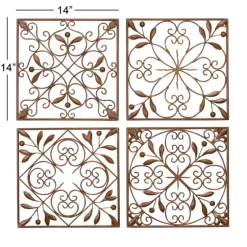 Bronze Scrollwork 4-Pc. Panel Wall Art-Kirkland's Home Outlet