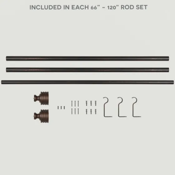 Bronze Stacked Cylinder Curtain Rod, 120 In.-Kirkland's Home Flash Sale