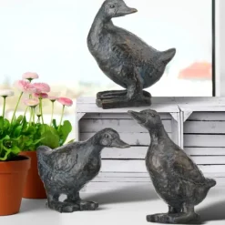 Bronze Textured Duckling Statues, Set Of 3-Kirkland's Home Store