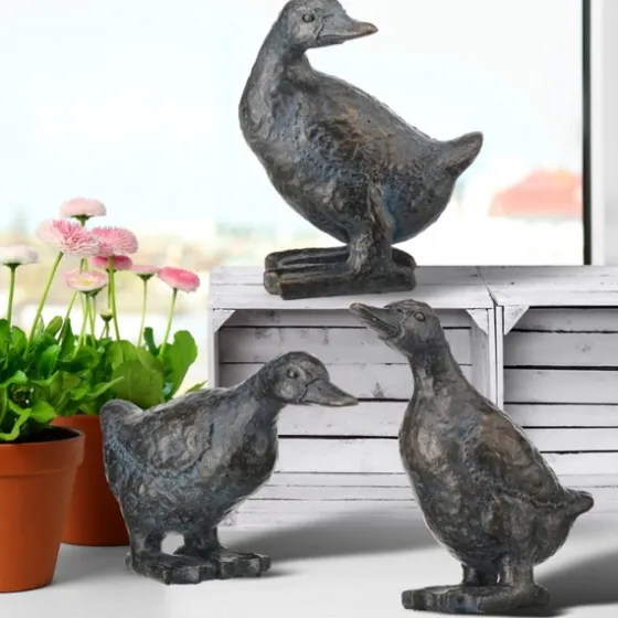 Bronze Textured Duckling Statues, Set Of 3-Kirkland's Home Store
