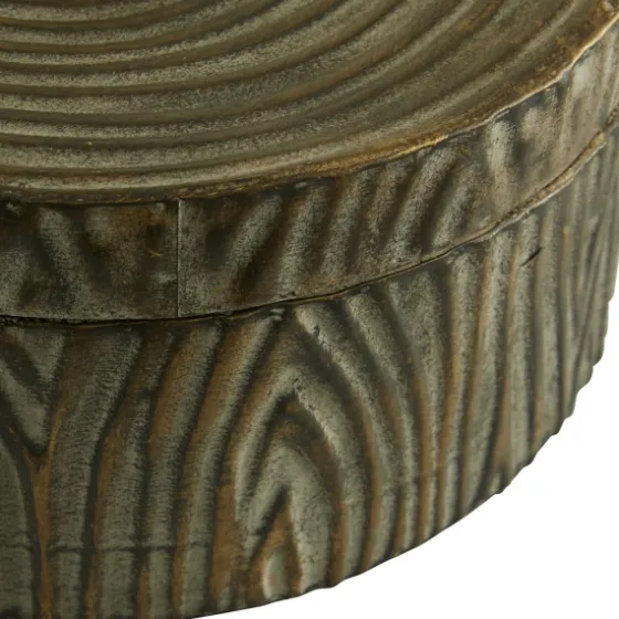 Bronze Tree Bark Round Metal Boxes, Set Of 2-Kirkland's Home New