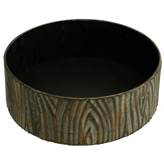 Bronze Tree Bark Round Metal Boxes, Set Of 2-Kirkland's Home New