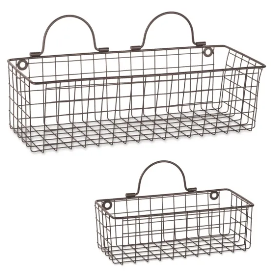 Bronze Wall Hanging Wire Baskets, Set Of 2-Kirkland's Home Online