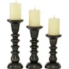 Bronze Wood Column Candle Holders, Set Of 3-Kirkland's Home New