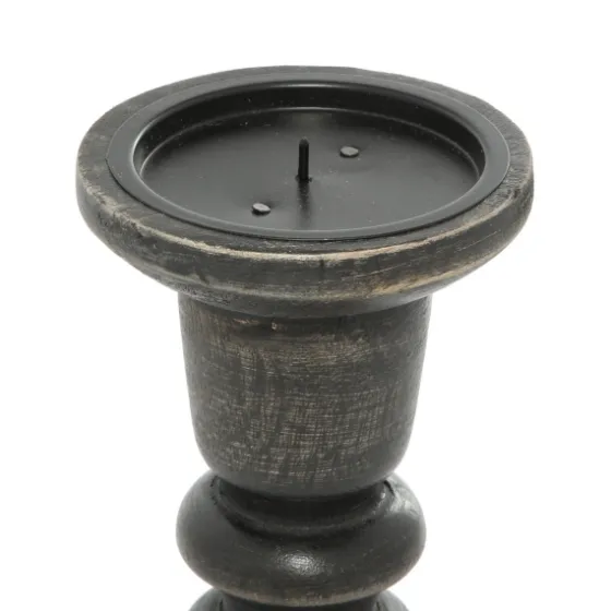 Bronze Wood Column Candle Holders, Set Of 3-Kirkland's Home New
