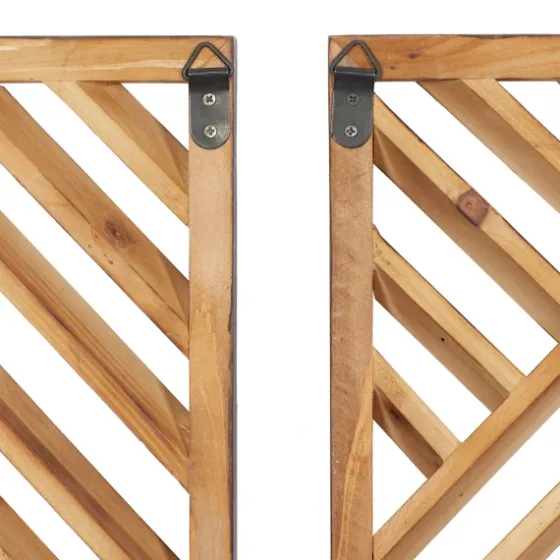 Bronze Wood Geometric Wall Plaques, Set Of 3-Kirkland's Home Clearance