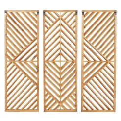 Bronze Wood Geometric Wall Plaques, Set Of 3-Kirkland's Home Clearance