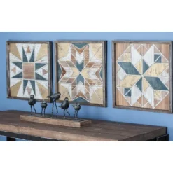Brown Abstract Wood Framed Wall Plaques, Set Of 3-Kirkland's Home Shop
